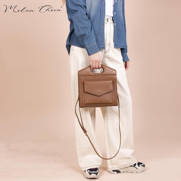 Crossbody Purses for Women Vintage Mini Satchel Pocket Tote Bag - Picture 2 of 7